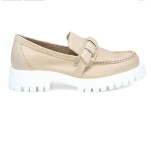 Miz Mooz ‘Vicky’ Beige Loafers with Chunky White Soles size 40